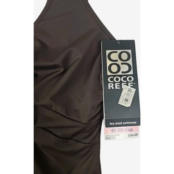 Coco Reef Tankini Top 40DD Bra Size Brown Swimsuit Tank Top NWT. - Picture 8 of 16
